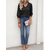 image:imageCicy Bell Womens 34 Puff Sleeve Sweaters Casual V Neck Knit Pullover TopsBlack
