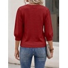 image:imageCicy Bell Womens 34 Puff Sleeve Sweaters Casual V Neck Knit Pullover TopsBurgundy