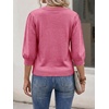 image:imageCicy Bell Womens 34 Puff Sleeve Sweaters Casual V Neck Knit Pullover TopsDeep Pink