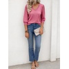 image:imageCicy Bell Womens 34 Puff Sleeve Sweaters Casual V Neck Knit Pullover TopsDeep Pink