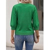 image:imageCicy Bell Womens 34 Puff Sleeve Sweaters Casual V Neck Knit Pullover TopsGreen
