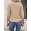 image:imageCicy Bell Womens 34 Puff Sleeve Sweaters Casual V Neck Knit Pullover TopsKhaki