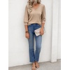 image:imageCicy Bell Womens 34 Puff Sleeve Sweaters Casual V Neck Knit Pullover TopsKhaki