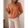 image:imageCicy Bell Womens 34 Puff Sleeve Sweaters Casual V Neck Knit Pullover TopsOrange