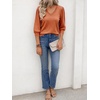 image:imageCicy Bell Womens 34 Puff Sleeve Sweaters Casual V Neck Knit Pullover TopsOrange