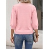 image:imageCicy Bell Womens 34 Puff Sleeve Sweaters Casual V Neck Knit Pullover TopsPink