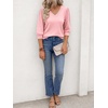 image:imageCicy Bell Womens 34 Puff Sleeve Sweaters Casual V Neck Knit Pullover TopsPink