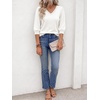 image:imageCicy Bell Womens 34 Puff Sleeve Sweaters Casual V Neck Knit Pullover TopsWhite
