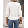 image:imageCicy Bell Womens 34 Puff Sleeve Sweaters Casual V Neck Knit Pullover TopsWhite