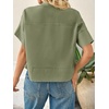 image:imageCicy Bell Womens Cropped Blouse Short Sleeve Button Down Shirt Dressy TopsArmy Green