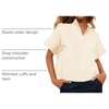 image:imageCicy Bell Womens Cropped Blouse Short Sleeve Button Down Shirt Dressy TopsBeige