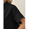 image:imageCicy Bell Womens Cropped Blouse Short Sleeve Button Down Shirt Dressy TopsBlack