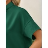 image:imageCicy Bell Womens Cropped Blouse Short Sleeve Button Down Shirt Dressy TopsDark Green
