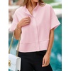 image:imageCicy Bell Womens Cropped Blouse Short Sleeve Button Down Shirt Dressy TopsLight Pink