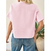image:imageCicy Bell Womens Cropped Blouse Short Sleeve Button Down Shirt Dressy TopsLight Pink