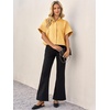 image:imageCicy Bell Womens Cropped Blouse Short Sleeve Button Down Shirt Dressy TopsLight Yellow