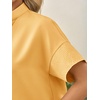 image:imageCicy Bell Womens Cropped Blouse Short Sleeve Button Down Shirt Dressy TopsLight Yellow