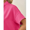 image:imageCicy Bell Womens Cropped Blouse Short Sleeve Button Down Shirt Dressy TopsRose Red