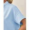 image:imageCicy Bell Womens Cropped Blouse Short Sleeve Button Down Shirt Dressy TopsSky Blue