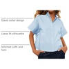 image:imageCicy Bell Womens Cropped Blouse Short Sleeve Button Down Shirt Dressy TopsSky Blue