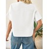 image:imageCicy Bell Womens Cropped Blouse Short Sleeve Button Down Shirt Dressy TopsWhite