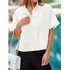 image:imageCicy Bell Womens Cropped Blouse Short Sleeve Button Down Shirt Dressy TopsWhite