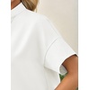image:imageCicy Bell Womens Cropped Blouse Short Sleeve Button Down Shirt Dressy TopsWhite