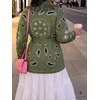image:imageCicy Bell Womens Fringe Cardigan Printed Long Sleeve V Neck Belt SweatersArmy Green