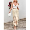 image:imageCicy Bell Womens Hollow Out Maxi Skirts Summer Boho Fringe Hem Long SkirtApricot