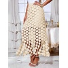 image:imageCicy Bell Womens Hollow Out Maxi Skirts Summer Boho Fringe Hem Long SkirtApricot