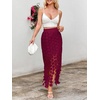 image:imageCicy Bell Womens Hollow Out Maxi Skirts Summer Boho Fringe Hem Long SkirtBurgundy