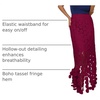 image:imageCicy Bell Womens Hollow Out Maxi Skirts Summer Boho Fringe Hem Long SkirtBurgundy