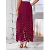 image:imageCicy Bell Womens Hollow Out Maxi Skirts Summer Boho Fringe Hem Long SkirtBurgundy