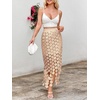 image:imageCicy Bell Womens Hollow Out Maxi Skirts Summer Boho Fringe Hem Long SkirtKhaki