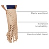 image:imageCicy Bell Womens Hollow Out Maxi Skirts Summer Boho Fringe Hem Long SkirtKhaki