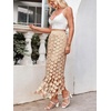 image:imageCicy Bell Womens Hollow Out Maxi Skirts Summer Boho Fringe Hem Long SkirtKhaki