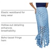 image:imageCicy Bell Womens Hollow Out Maxi Skirts Summer Boho Fringe Hem Long SkirtLight Blue