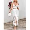 image:imageCicy Bell Womens Hollow Out Maxi Skirts Summer Boho Fringe Hem Long SkirtWhite