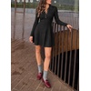 image:imageCicy Bell Womens Long Sleeve Sweater Dress Henley Fall ALine Mini DressesBlack