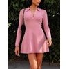 image:imageCicy Bell Womens Long Sleeve Sweater Dress Henley Fall ALine Mini DressesPink