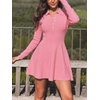 image:imageCicy Bell Womens Long Sleeve Sweater Dress Henley Fall ALine Mini DressesPink