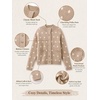image:imageCicy Bell Womens Polka Dot Cardigan Long Sleeve Mock Neck Fall Knit SweaterArmy Green