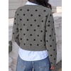 image:imageCicy Bell Womens Polka Dot Cardigan Long Sleeve Mock Neck Fall Knit SweaterDark Grey