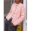 image:imageCicy Bell Womens Polka Dot Cardigan Long Sleeve Mock Neck Fall Knit SweaterPink