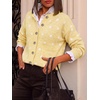 image:imageCicy Bell Womens Polka Dot Cardigan Long Sleeve Mock Neck Fall Knit SweaterYellow
