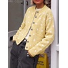 image:imageCicy Bell Womens Polka Dot Cardigan Long Sleeve Mock Neck Fall Knit SweaterYellow
