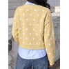 image:imageCicy Bell Womens Polka Dot Cardigan Long Sleeve Mock Neck Fall Knit SweaterYellow