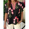image:imageCicy Bell Womens Puff Sleeve Floral Top Casual Dressy Boutique Print BlouseBlack