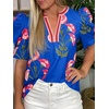 image:imageCicy Bell Womens Puff Sleeve Floral Top Casual Dressy Boutique Print BlouseBlue