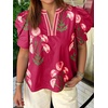 image:imageCicy Bell Womens Puff Sleeve Floral Top Casual Dressy Boutique Print BlouseBurgundy